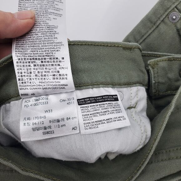 Levi's Olive Green Denim Capri Pants Size 33 - Picture 3 of 8